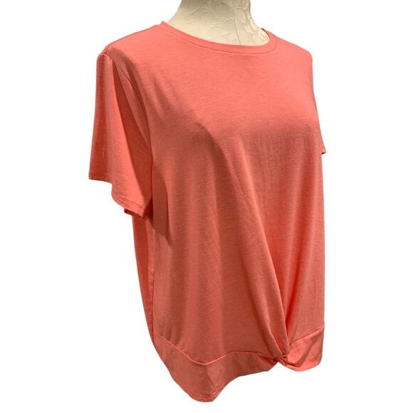 XXL Apt 9 Womens New Coral Twist Hem Tshirt Soft Short Sleeve - Picture 6 of 9